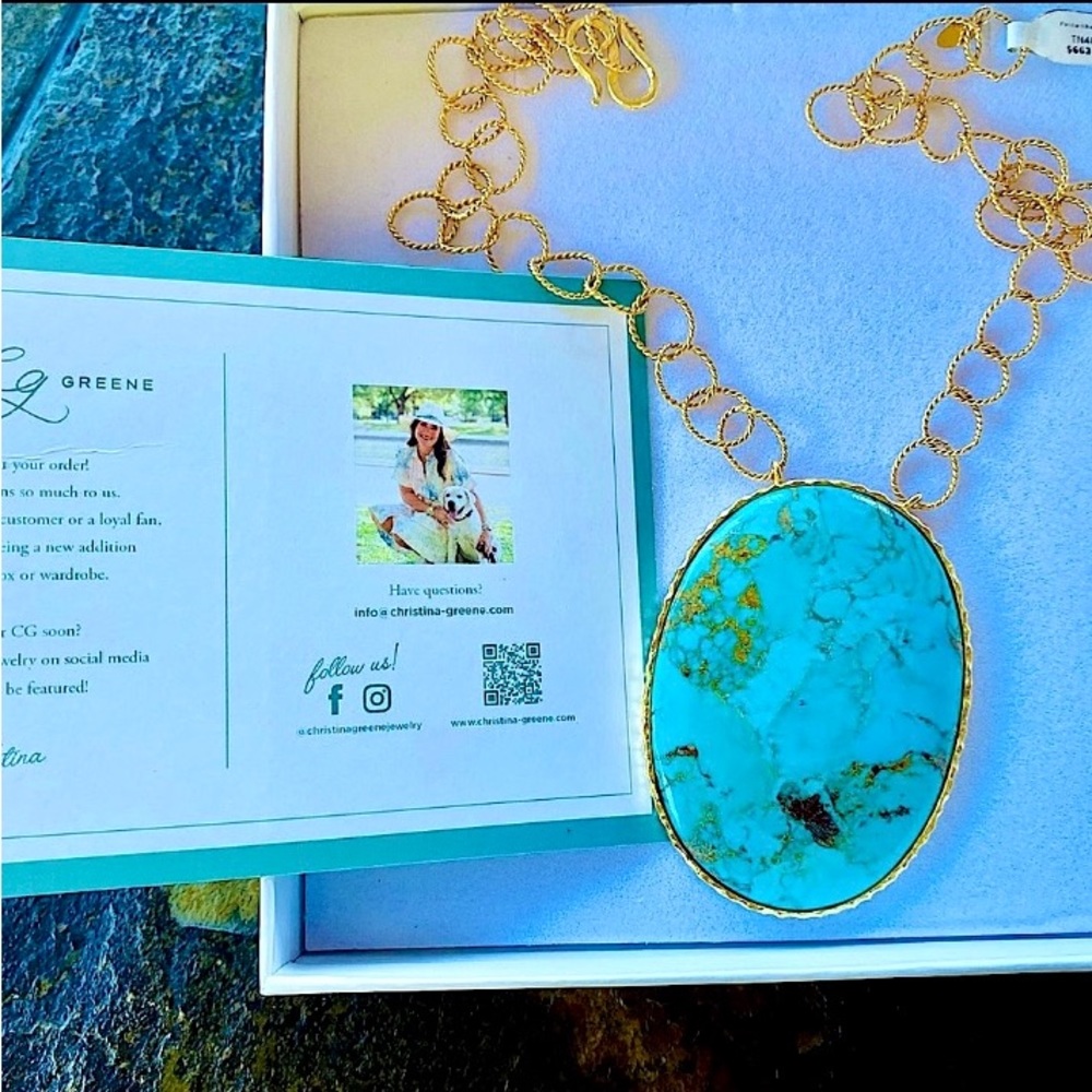 NWOT Christina Greene Turquoise Pendant Necklace